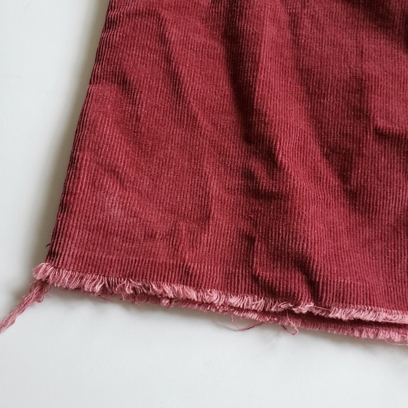 Abercrombie Frayed Hem Rust Corduroy Mini Skirt - Picture 5 of 8